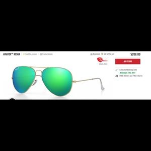 Ray-Ban Aviator Green Flash Lenses—Polarized
